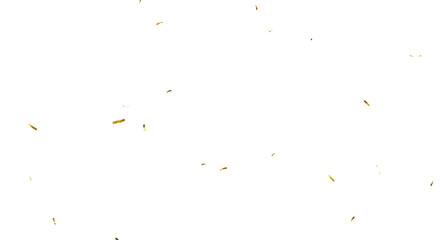 Falling isolated Gold Confetti. Glitter celebration PNG, Falling shiny gold confetti overlay on transparent background. 3d Rendering Transparent Confeti. Glossy golden festive tinsel. party, holiday, 