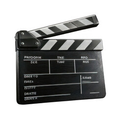 Obraz premium Movie Clapperboard 3d rendered, isolated on transparent background.