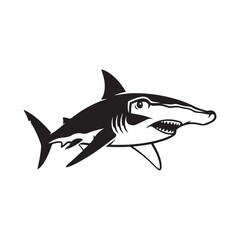 Fototapeta premium Black and White Stylized Hammerhead Shark Illustration