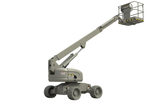 Articulated Boom Lift: Powerful Reach & Precision on white background