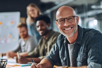 A friendly group of diverse professionals sharing ideas and enjoying their time together in a collaborative work environment