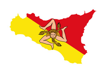 Sicily flag map