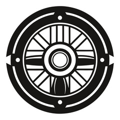 Fototapeta premium A unique design of a vintage train brake wheel, representing control, machinery, and railroad operations. Suitable for mechanical or industrial design concepts.