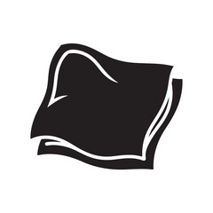 Black Folded Fabric or Paper Stack Icon