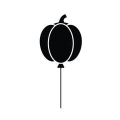 Black pumpkin balloon icon white © dipu