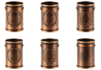 古風な銅製ペン立てセット　アンティーク調の質感