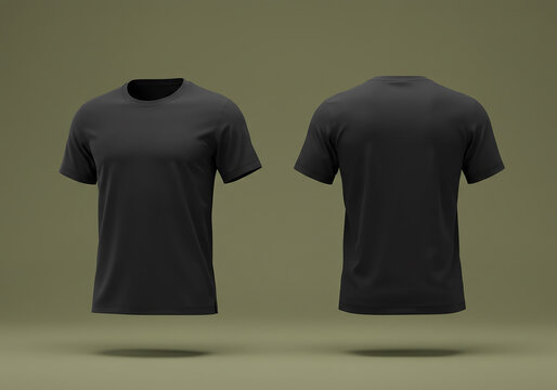 Pamerkan desain Anda dengan kaos hitam polos modern dan serbaguna ini, tampilan depan dan belakang