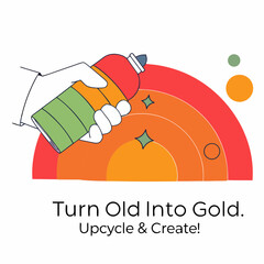 Creative upcycling project with colorful spray paint