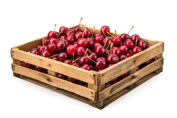 red cherry on wooden crate