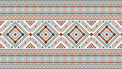 Ethnic pattern, Aztec native tribe seamless pattern, Native American fabric, geometric pattern, colorful design, design for print, textile, background, vector.
