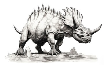 Fototapeta premium Dinosaur drawing animal mammal.