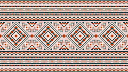 Ethnic pattern, Aztec native tribe seamless pattern, Native American fabric, geometric pattern,...