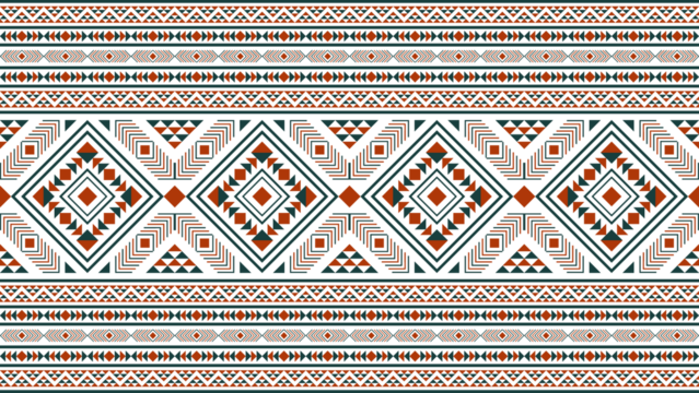 Ethnic pattern, Aztec native tribe seamless pattern, Native American fabric, geometric pattern, colorful design, design for print, textile, background, vector. - Powered by Adobe