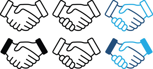Hand shake logo icon transparent png. Business agreement handshake icon in different style vector illustration. Two Hands Make a Deal.