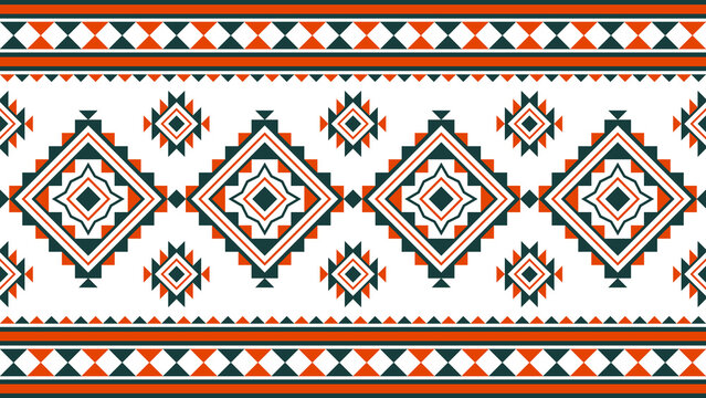 Ethnic pattern, Aztec native tribe seamless pattern, Native American fabric, geometric pattern, colorful design, design for print, textile, background, vector.
