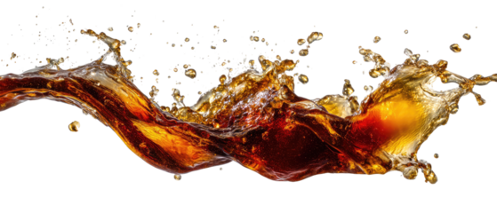 Dark brown liquid in dynamic splash