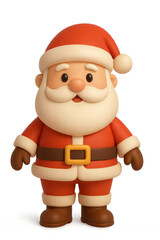 Cheerful Cartoon Santa Claus in Bright Red Suit with White Beard, Capturing the Joy of the Holiday Season and Evoking Festive Cheer and Warmth isolated on white or transparent png