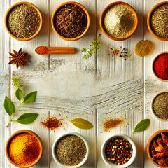 Gew&uuml;tze auf einem Tisch (KI)