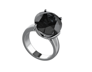 Black Diamond with Jewelry Setting and Sparkle