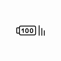 full battery level icon sign vector