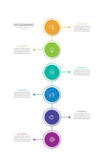 Vector infographic label design with circle infographic template design and 6 options or steps.