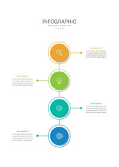 Vector infographic label design with circle infographic template design and 4 options or steps.
