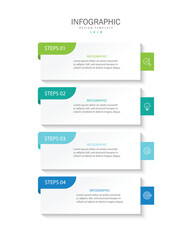 Business infographic template. 4 Step timeline journey. Process diagram, Infographic elements vector illustration.
