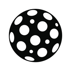 Abstract black sphere with white polka dots