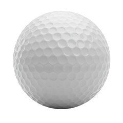 Glossy White Golf Ball Close up Shot Black Background Textured Surface Sport Equipment on transparent background