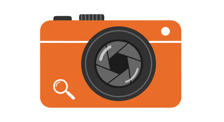 Icon Vector SVG of Camera Lens with Magnifying Glass in Flat Modern Style for Web Design