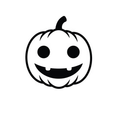 Black pumpkin face icon halloween