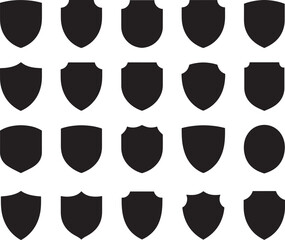 Shield icons set. Protect shield vector