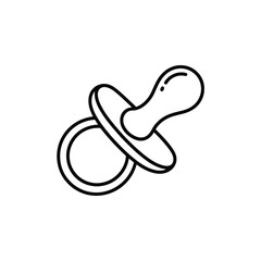 Simple outline drawing of a baby pacifier
