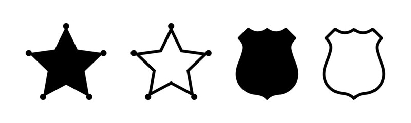 Police and sheriff badge icon set