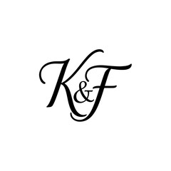 KF Typography Initial Letter Brand Logo, KF brand logo