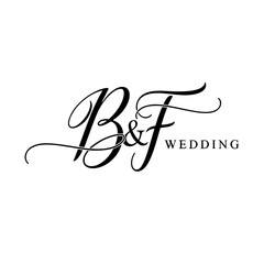 BF Typography Initial Letter Brand Logo, BF brand logo