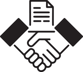 Simple vector icon of agreement colorful illustration set material on white background