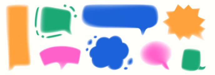 Set of colorful speech bubble shape on white background