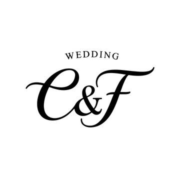 Romantic CF Letter Logo for Luxury Wedding Invitations
