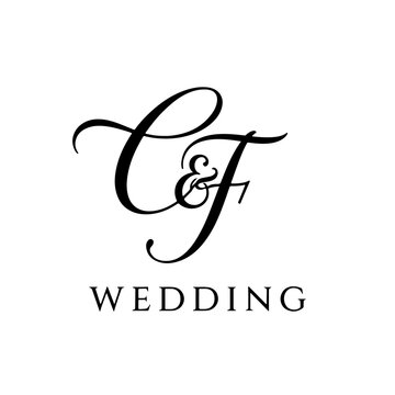 Luxury CF Wedding Logo for Modern Romantic Couples
