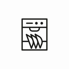 smart dishwasher appliance icon sign vector