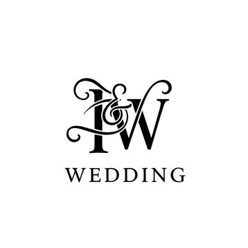 Minimalist IW Wedding Logo with Modern Elegance
