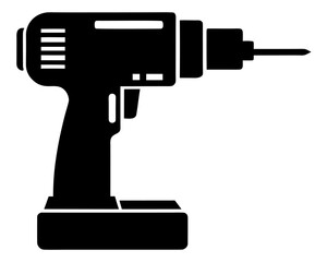 drill machine black silhouette vector,drill  icon