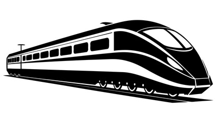 high speed train black silhouette vector,bullet train icon © DesignbySufiya