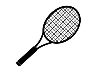 minimalist tennis racket  black silhouette vector