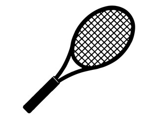 minimalist tennis racket  black silhouette vector