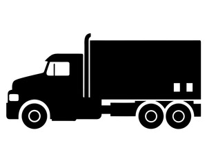 semi truck  silhouette vector,semi truck  icon illustration