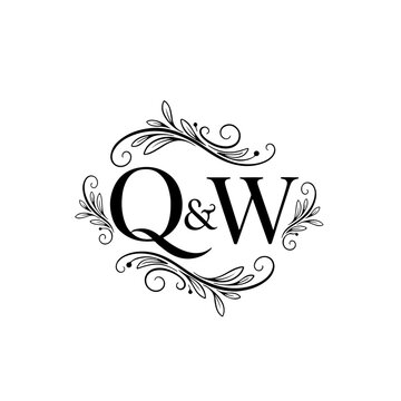 Premium QW Initials Logo for Wedding Keepsakes
