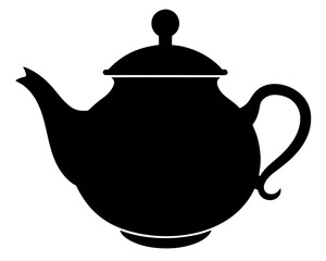 teapot  black silhouette vector,Teapot icon