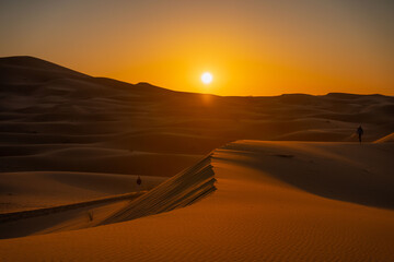 sunset in the desert